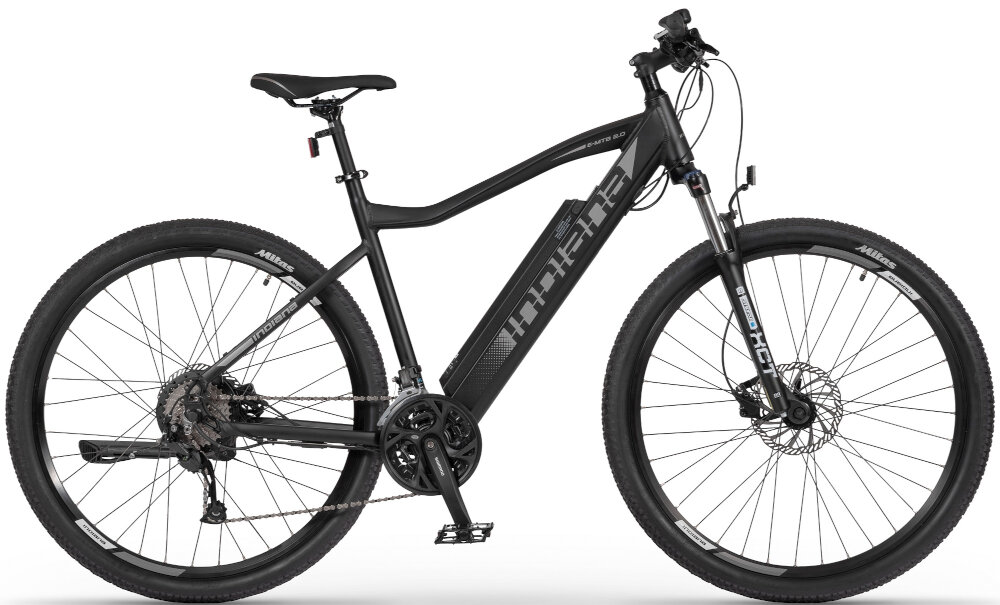 Rower elektryczny INDIANA E-MTB 2.0 M21 29 cali męski Czarno-szary srodek codziennego transportu do weekendowych przejazdzek elektryczny uklad napedowy