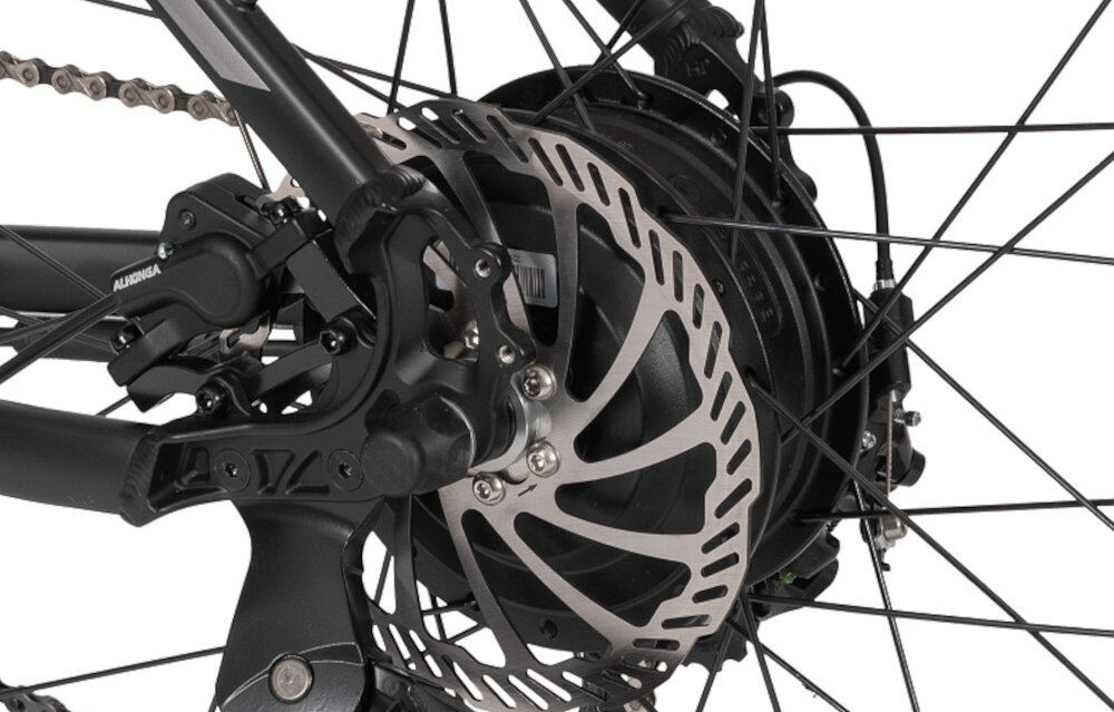 Rower elektryczny INDIANA E-MTB 2.0 M21 29 cali męski Czarno-szary silnik bezszczotkowy wytrzymaly w tylnej piascie moc 250 W cicha praca