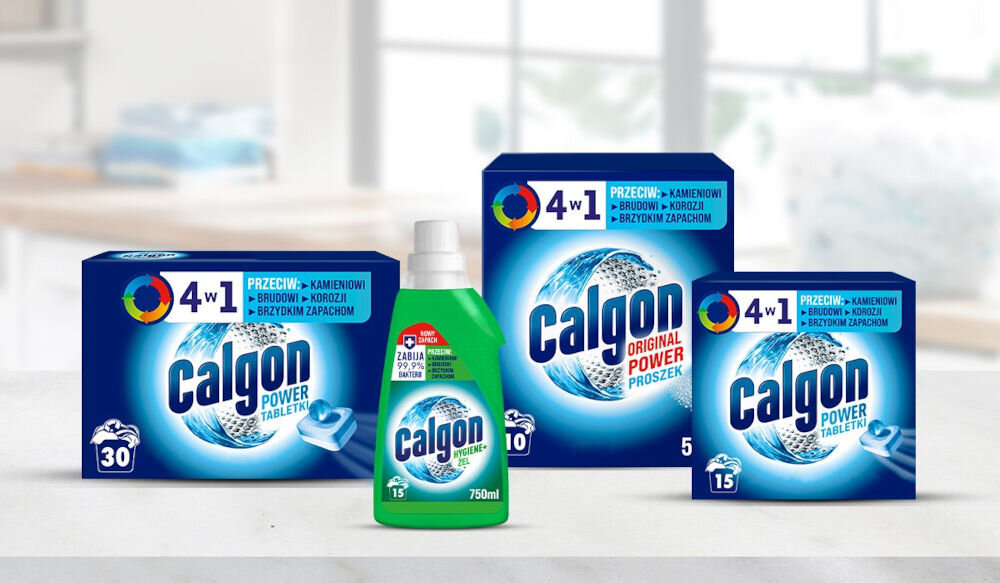 Odkamieniacz do pralki CALGON Hygiene+ 1 kg bez kamienia i osadow