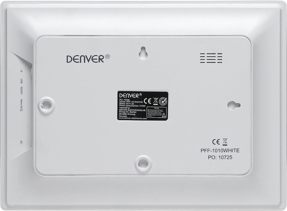 Ramka cyfrowa DENVER Frameo PFF-1015W Biały pamięć pojemność czytnik format port