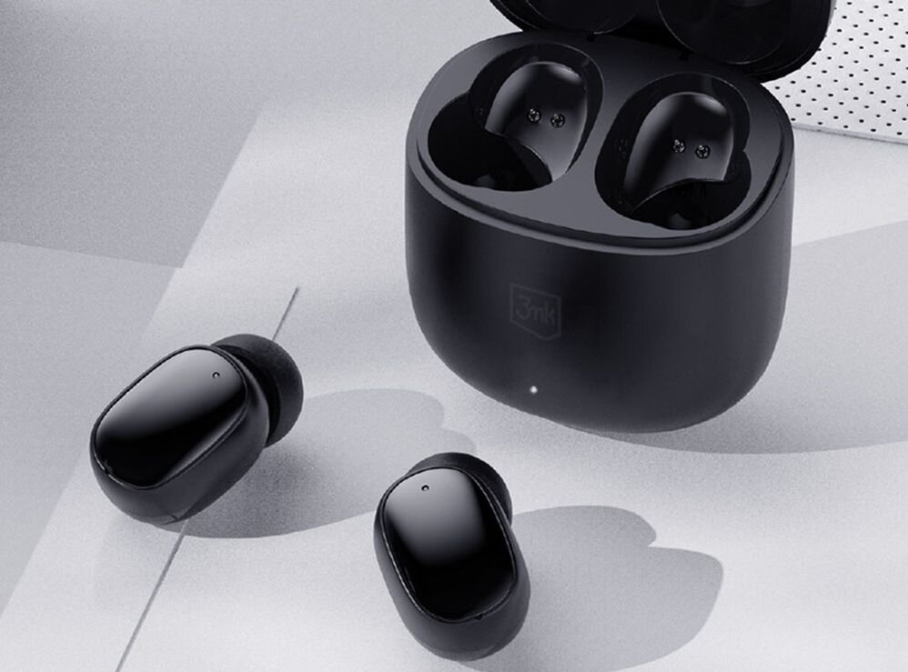 Słuchawki dokanałowe 3MK FlowBuds Czarny wysoka jakosc dzwieku tlumienie halasu