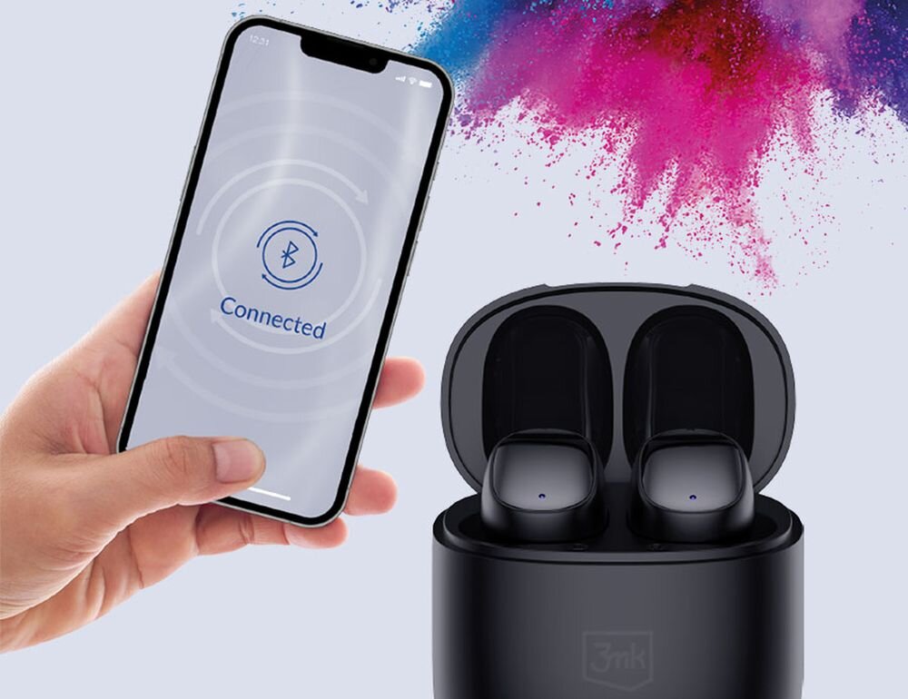 Słuchawki dokanałowe 3MK FlowBuds Czarny sterowanie dotykowe komfort uzytkowanie bluetooth