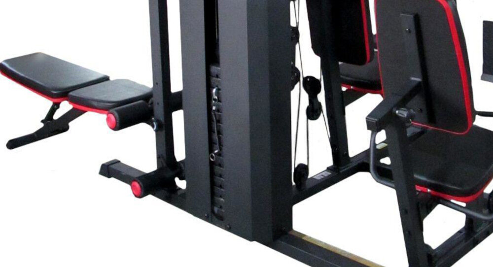 Atlas DS FITNESS DS632S wycisknanie trening klatki piersiowej barkow bicepsow plecow tricepsow nog stos waa 72 kg dwa rodzaje drazkow do wyciskania efektywne budowanie miesni