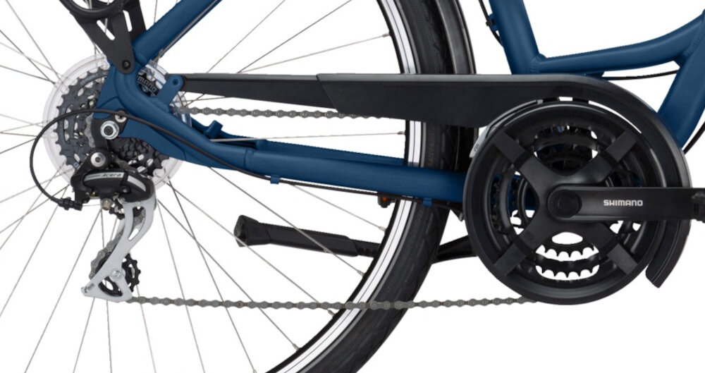 Rower trekkingowy KETTLER Traveller 1.0 D20 28 cali damski Niebieski 21 biegów przerzutki na przód na tył marki SHIMANO Acera duża wytrzymałość sprawne działanie płynna zmiana biegów