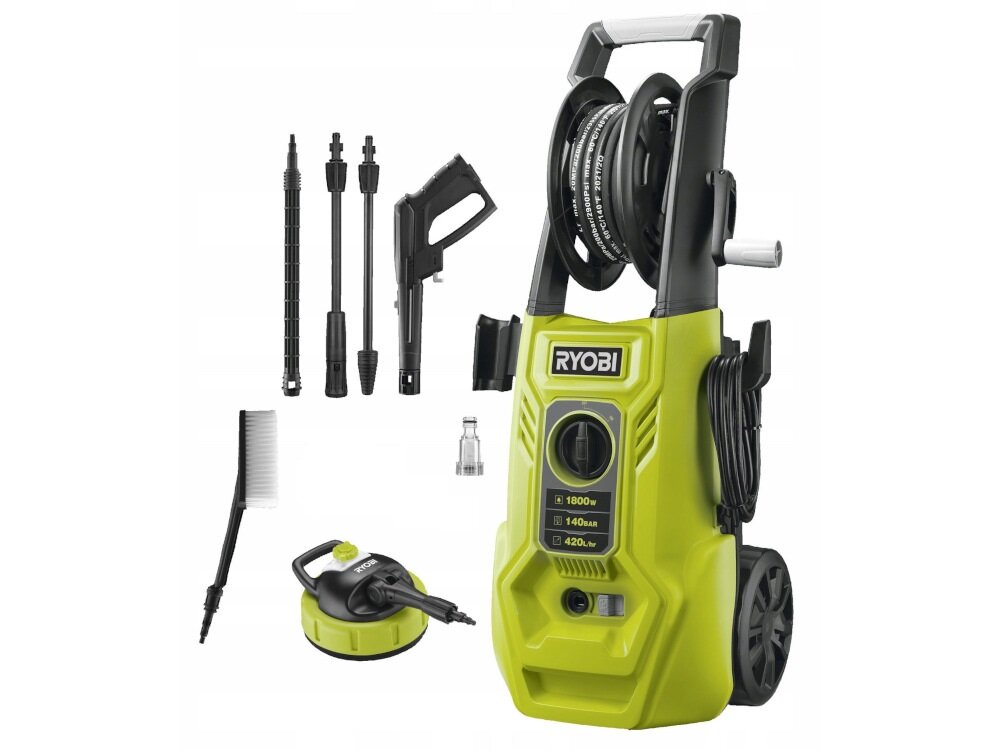 Myjka ciśnieniowa RYOBI RY140PWA zestaw lanca Turbo lanca Vario szczotka zwykla szczotka obrotowa dokumentacja