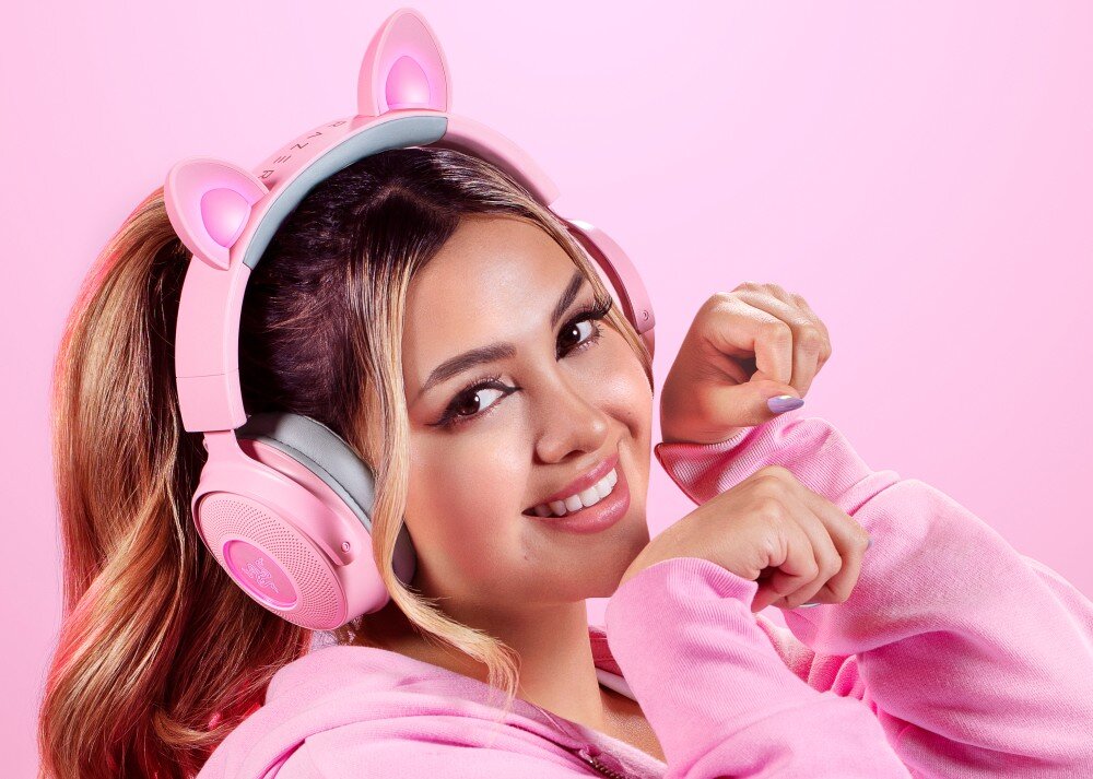 Słuchawki RAZER Kraken Kitty V2 Pro design komfort lekkość dźwięk jakość wrażenia słuchowe ergonomia lekkość sport aktywność podróże czas pracy działanie akumulator