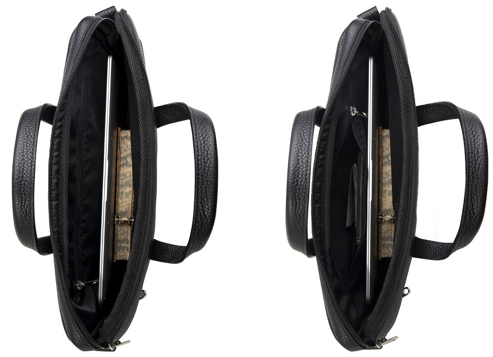 Torba na laptopa BALTAN Crocodile 14 cali Czarny Klasyczna funkcjonalna torba na laptop ze skóry kieszonki pojemna elegancka