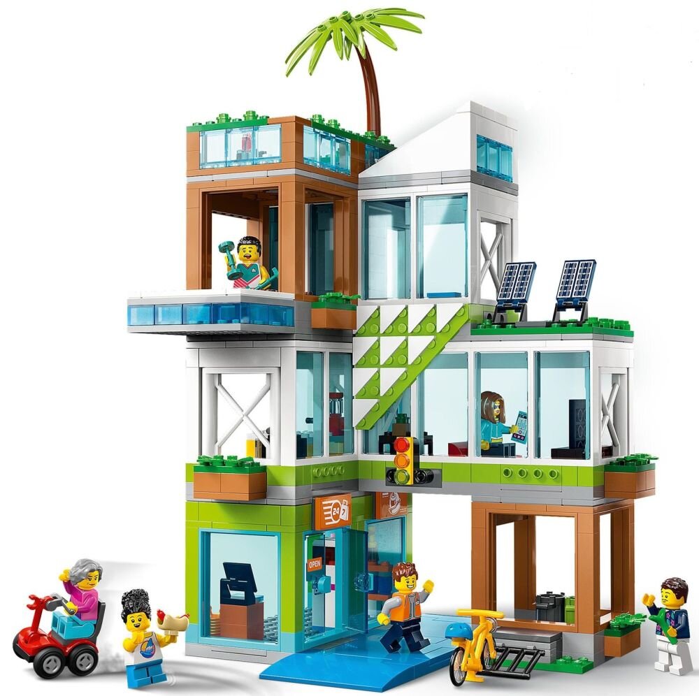 LEGO City Apartamentowiec 60365 klocki elementy zabawa łączenie figurki akcesoria figurka zestaw