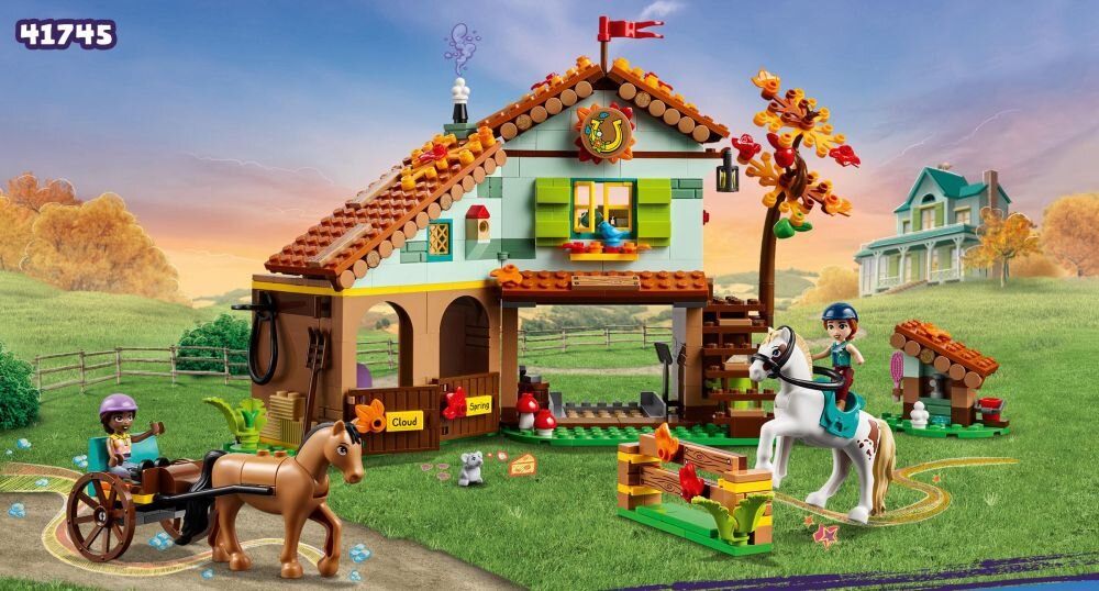LEGO Friends Stajnia Autumn 41745 klocki elementy zabawa łączenie figurki akcesoria figurka zestaw