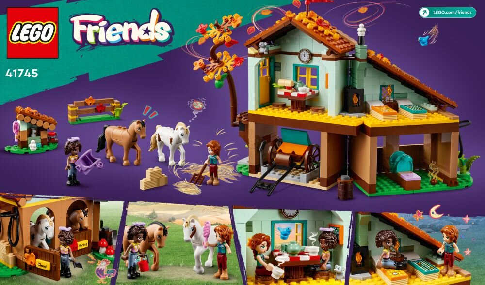 LEGO Friends Stajnia Autumn 41745 klocki elementy zabawa łączenie figurki akcesoria figurka zestaw