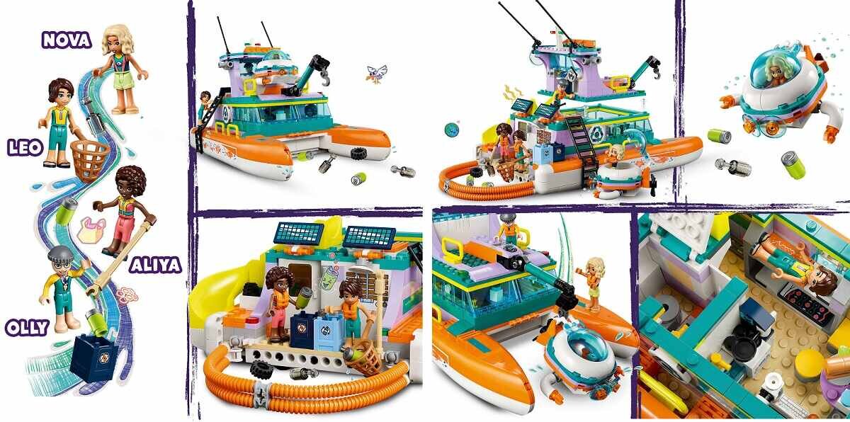 LEGO Friends Morska łódź ratunkowa 41734 dziecko kreatywność zabawa nauka rozwój klocki figurki minifigurki jakość tradycja konstrukcja nauka wyobraźnia role jakość bezpieczeństwo wyobraźnia budowanie pasja hobby funkcje instrukcja aplikacja LEGO Builder