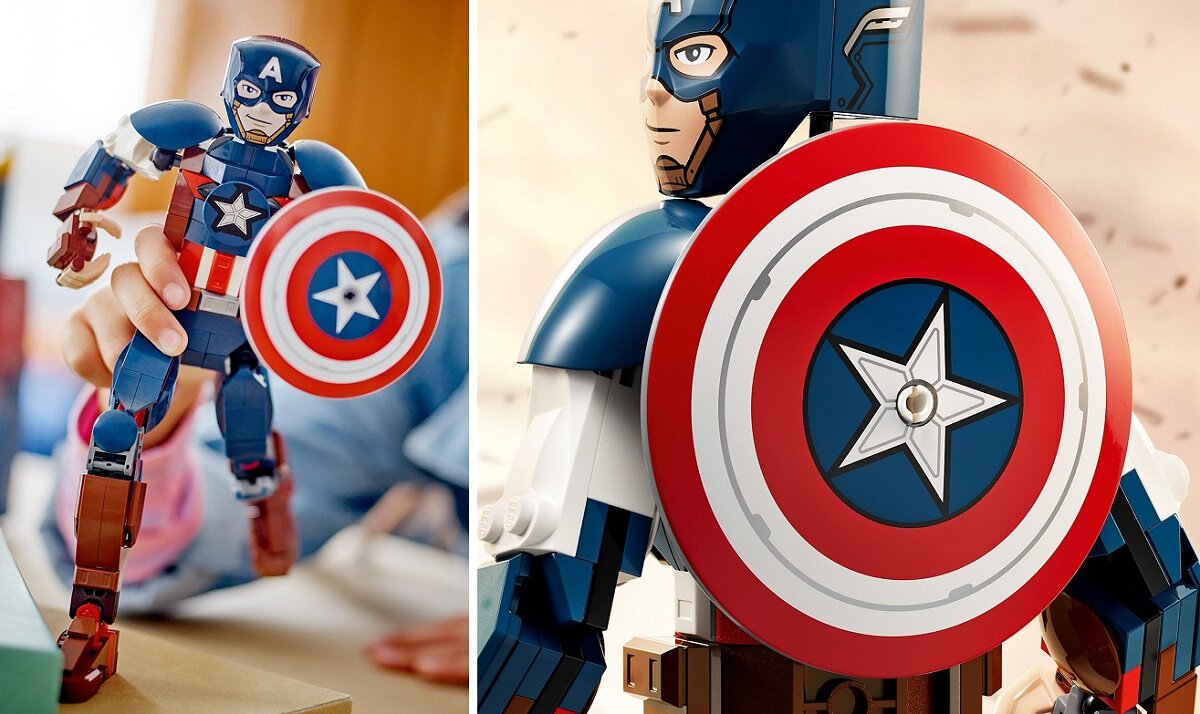 LEGO Marvel Figurka Kapitana Ameryki do zbudowania 76258 dziecko kreatywność zabawa nauka rozwój klocki figurki minifigurki jakość tradycja konstrukcja nauka wyobraźnia role jakość bezpieczeństwo wyobraźnia budowanie pasja hobby funkcje instrukcja aplikacja LEGO Builder