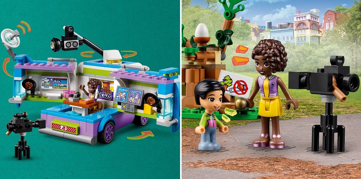 LEGO Friends Reporterska furgonetka 41749 dziecko kreatywność zabawa nauka rozwój klocki figurki minifigurki jakość tradycja konstrukcja nauka wyobraźnia role jakość bezpieczeństwo wyobraźnia budowanie pasja hobby funkcje instrukcja aplikacja LEGO Builder