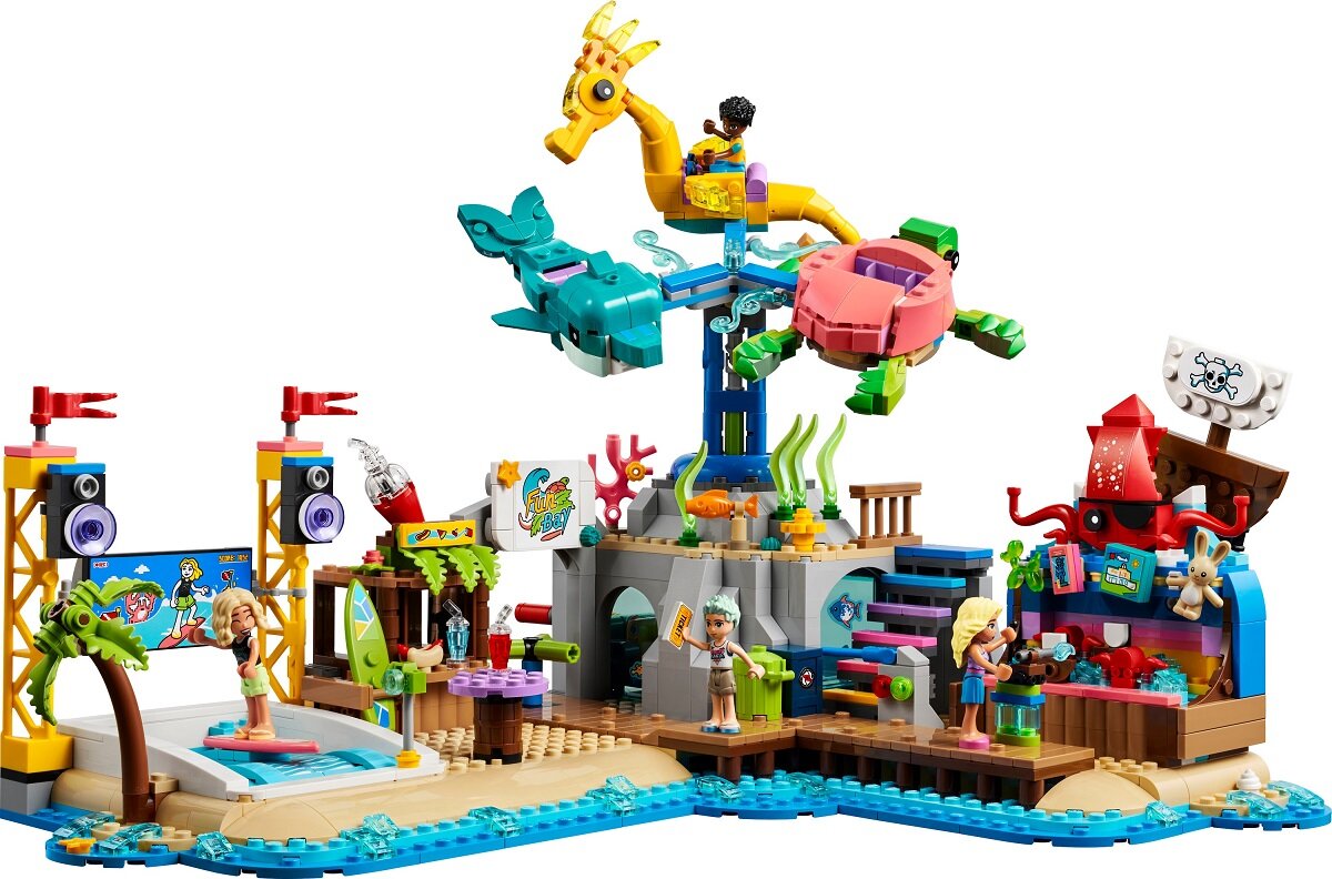 LEGO Friends Plażowy park rozrywki 41737 dziecko kreatywność zabawa nauka rozwój klocki figurki minifigurki jakość tradycja konstrukcja nauka wyobraźnia role jakość bezpieczeństwo wyobraźnia budowanie pasja hobby funkcje instrukcja aplikacja LEGO Builder