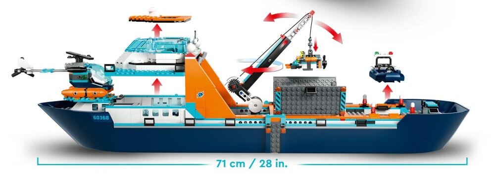 Конструктор LEGO City Arctic Explorer Boat 60368 Конструктори Компоненти Веселі з’єднувальні фігурки Аксесуари Набір фігурок