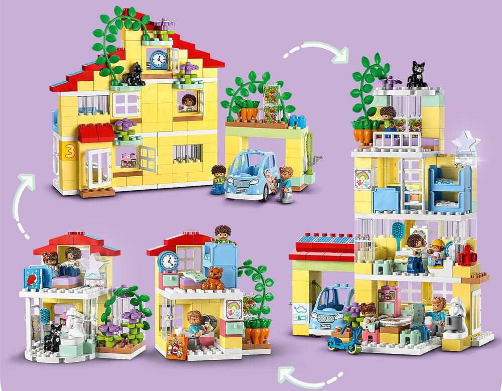 LEGO DUPLO Dom rodzinny 3w1 10994 klocki elementy zabawa łączenie figurki akcesoria figurka zestaw
