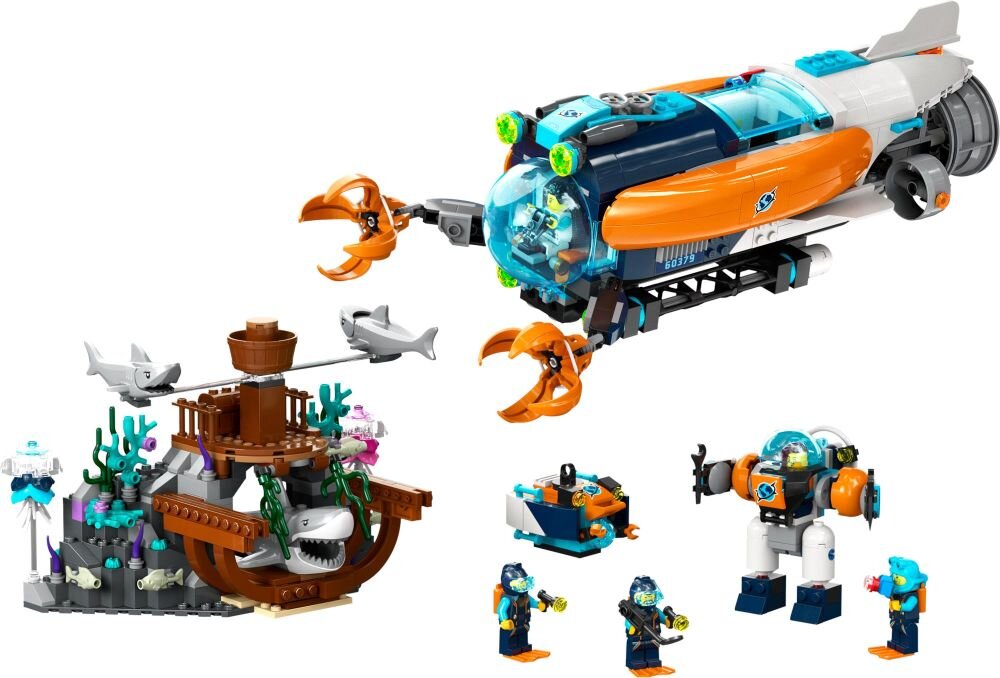 LEGO City Łódź podwodna badacza dna morskiego 60379 klocki elementy zabawa łączenie figurki akcesoria figurka zestaw