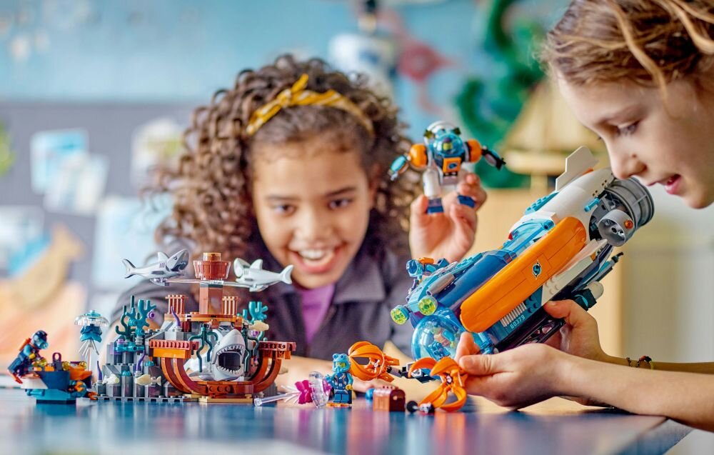 LEGO City Łódź podwodna badacza dna morskiego 60379 klocki elementy zabawa łączenie figurki akcesoria figurka zestaw