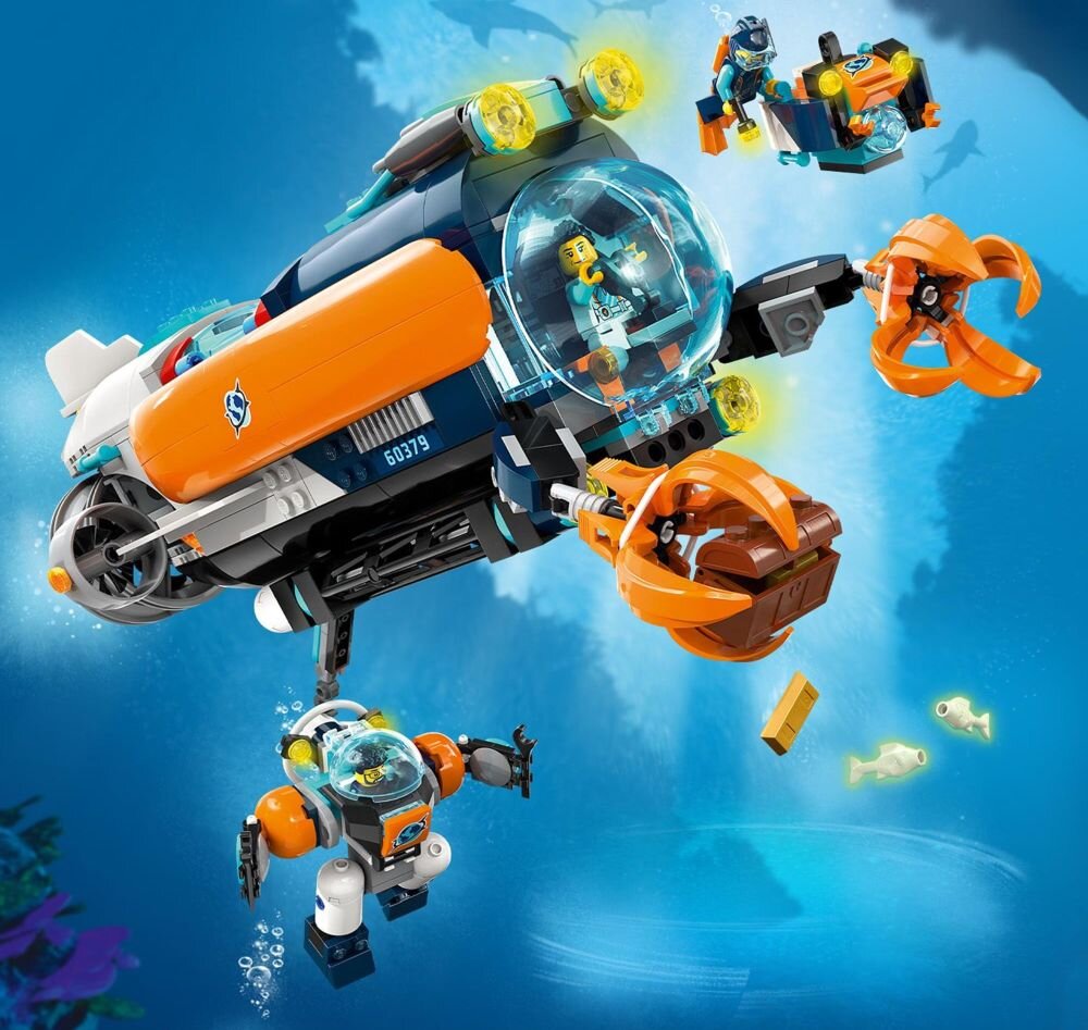 LEGO City Łódź podwodna badacza dna morskiego 60379 klocki elementy zabawa łączenie figurki akcesoria figurka zestaw