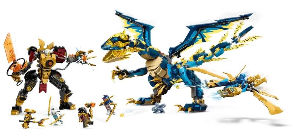 LEGO NINJAGO Smok żywiołu kontra mech cesarzowej 71796 klocki elementy zabawa łączenie figurki akcesoria figurka zestaw