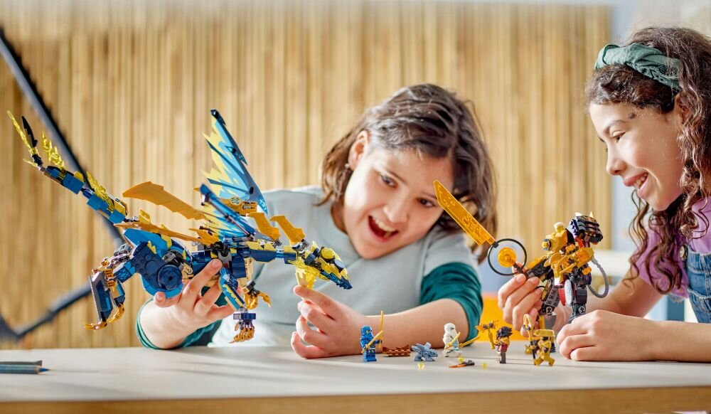 LEGO NINJAGO Smok żywiołu kontra mech cesarzowej 71796 klocki elementy zabawa łączenie figurki akcesoria figurka zestaw