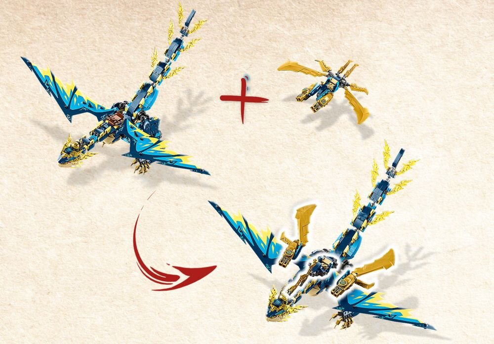 LEGO NINJAGO Smok żywiołu kontra mech cesarzowej 71796 klocki elementy zabawa łączenie figurki akcesoria figurka zestaw