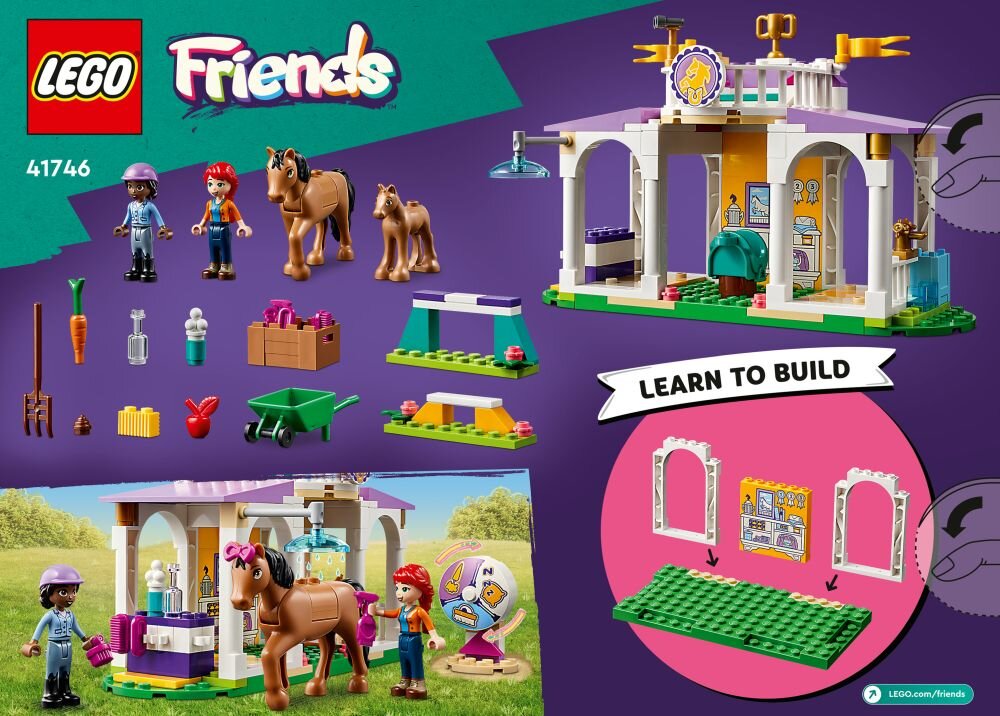 LEGO Friends Szkolenie koni 41746 klocki elementy zabawa łączenie figurki akcesoria figurka zestaw
