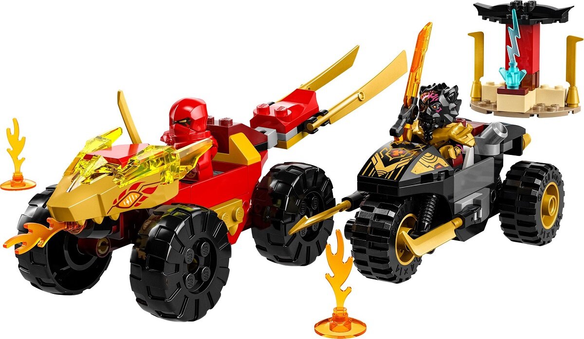LEGO NINJAGO Bitwa samochodowo-motocyklowa między Kaiem a Rasem 71789 dziecko kreatywność zabawa nauka rozwój klocki figurki minifigurki jakość tradycja konstrukcja nauka wyobraźnia role jakość bezpieczeństwo wyobraźnia budowanie pasja hobby funkcje instrukcja aplikacja LEGO Builder