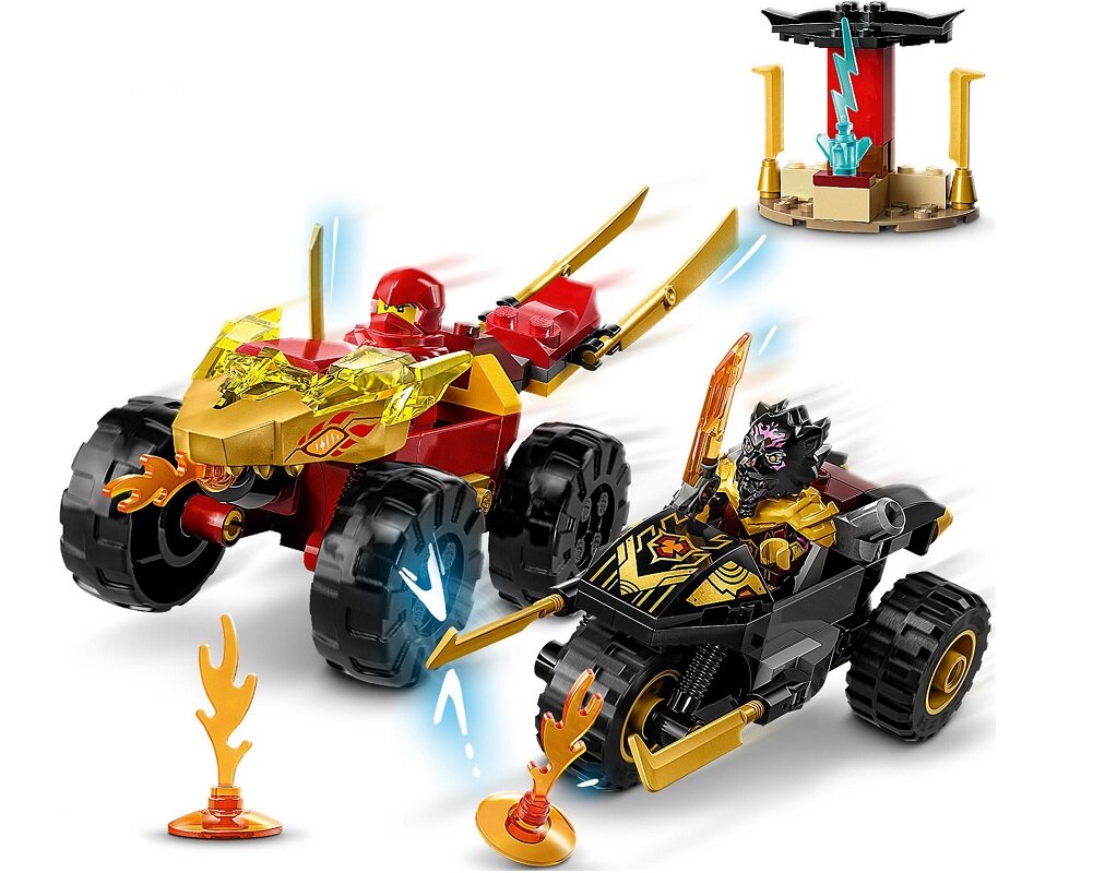 LEGO NINJAGO Bitwa samochodowo-motocyklowa między Kaiem a Rasem 71789 dziecko kreatywność zabawa nauka rozwój klocki figurki minifigurki jakość tradycja konstrukcja nauka wyobraźnia role jakość bezpieczeństwo wyobraźnia budowanie pasja hobby funkcje instrukcja aplikacja LEGO Builder