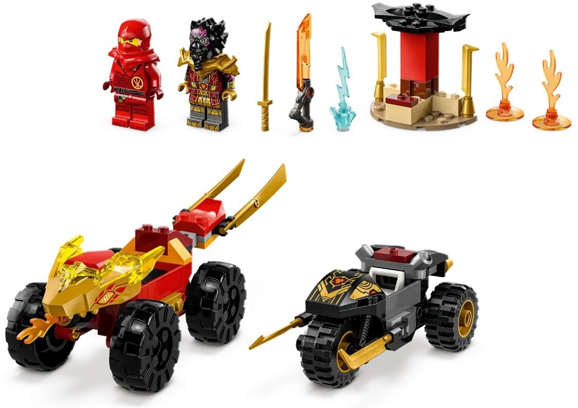 LEGO NINJAGO Bitwa samochodowo-motocyklowa między Kaiem a Rasem 71789 dziecko kreatywność zabawa nauka rozwój klocki figurki minifigurki jakość tradycja konstrukcja nauka wyobraźnia role jakość bezpieczeństwo wyobraźnia budowanie pasja hobby funkcje instrukcja aplikacja LEGO Builder