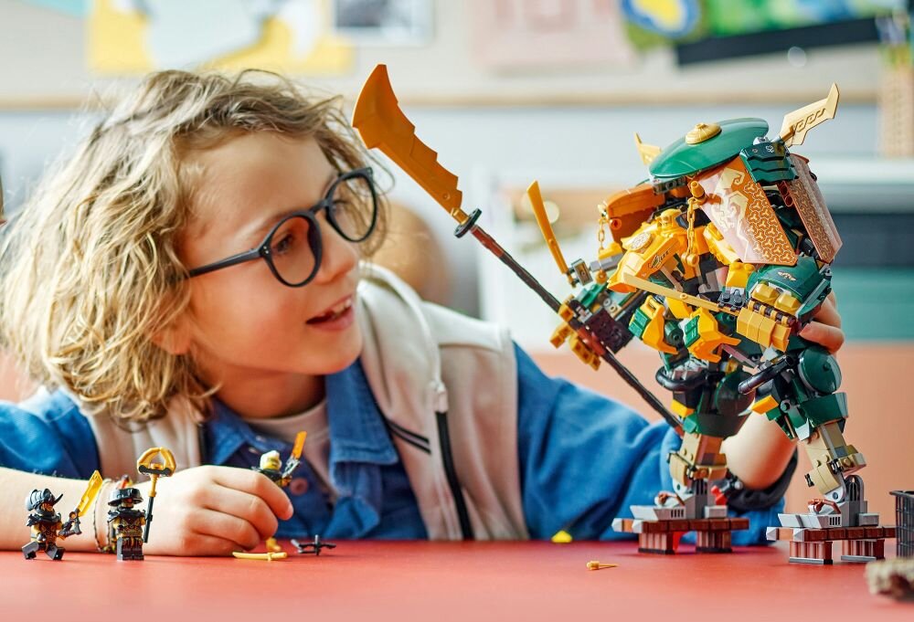 LEGO NINJAGO Drużyna mechów ninja Lloyda i Arina 71794   klocki elementy zabawa łączenie figurki akcesoria figurka zestaw 