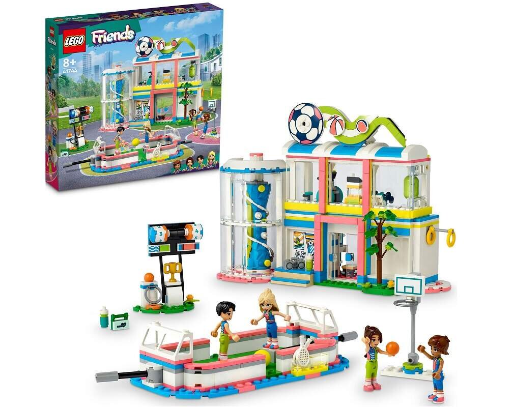 LEGO Friends Centrum sportowe 41744 dziecko kreatywność zabawa nauka rozwój klocki figurki minifigurki jakość tradycja konstrukcja nauka wyobraźnia role jakość bezpieczeństwo wyobraźnia budowanie pasja hobby funkcje instrukcja aplikacja LEGO Builder