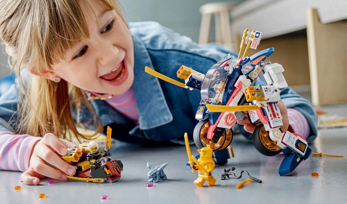 LEGO NINJAGO Mech Sory zmieniający się w motocykl wyścigowy 71792 dziecko kreatywność zabawa nauka rozwój klocki figurki minifigurki jakość tradycja konstrukcja nauka wyobraźnia role jakość bezpieczeństwo wyobraźnia budowanie pasja hobby funkcje instrukcja aplikacja LEGO Builder