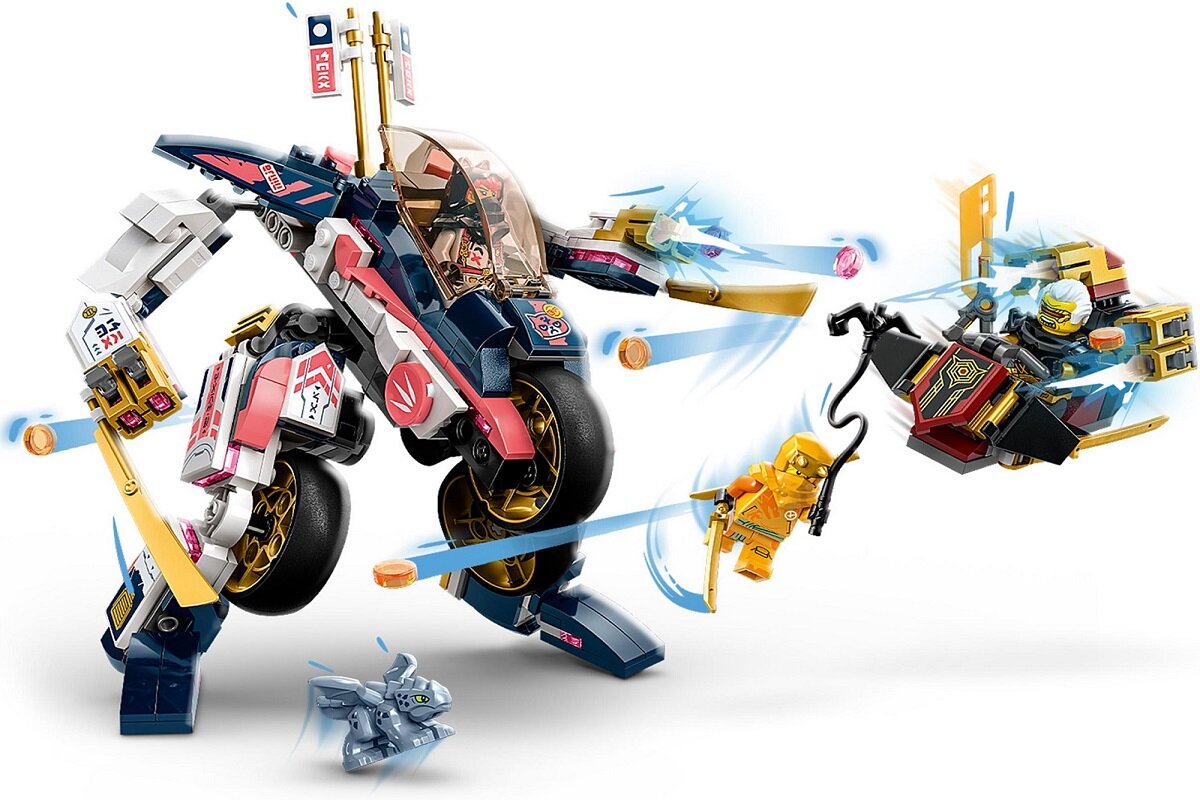 LEGO NINJAGO Mech Sory zmieniający się w motocykl wyścigowy 71792 dziecko kreatywność zabawa nauka rozwój klocki figurki minifigurki jakość tradycja konstrukcja nauka wyobraźnia role jakość bezpieczeństwo wyobraźnia budowanie pasja hobby funkcje instrukcja aplikacja LEGO Builder