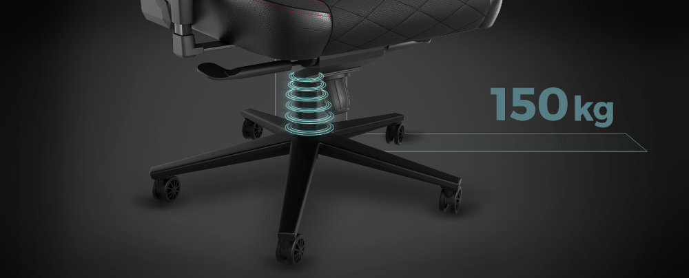 GENESIS Nitro 890 G2 5-ramienną, metalową podstawą powłoka CareGlide™ 60-milimetrowe kółka bez obaw o zarysowanie