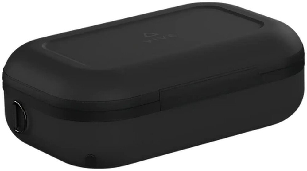 Etui ładujące HTC VIVE Focus 3 etui leżące płasko pod kątem z widocznym uchwytem na pasek do przenoszenia ładowanie synchronizacja funkcje