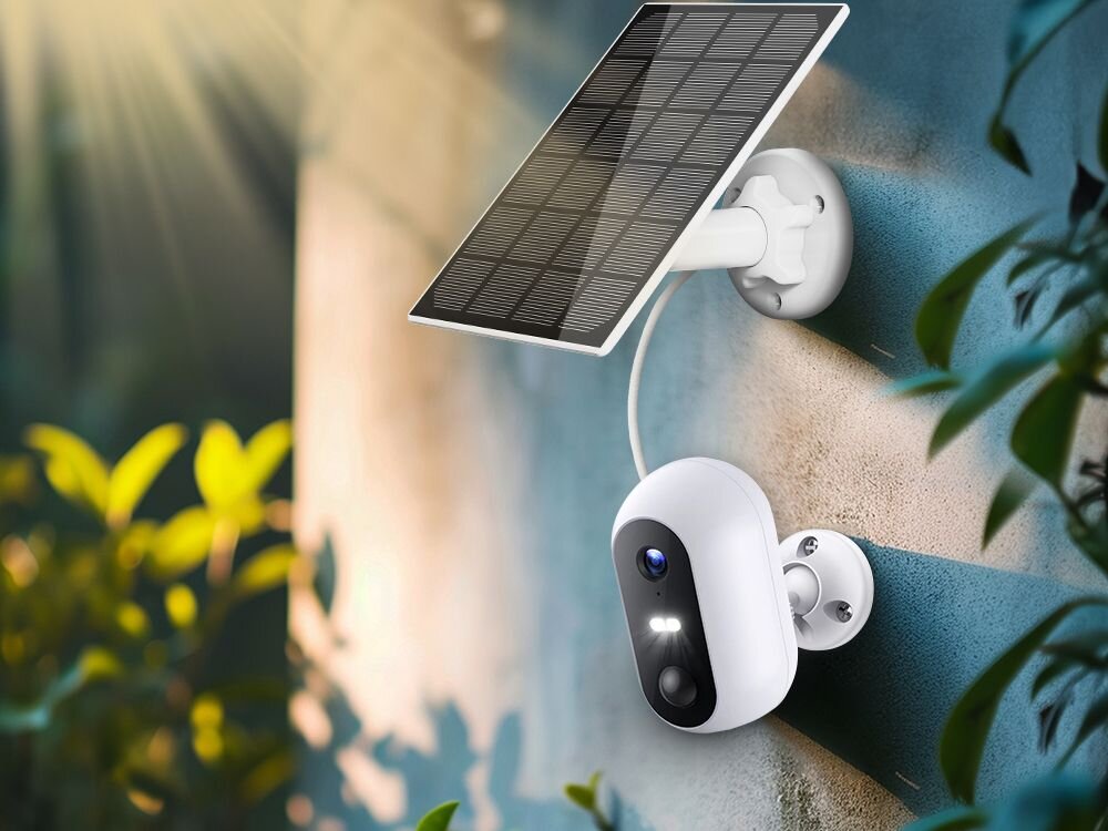 Kamera EXTRALINK Smart Life SolarEye EX.32985 Tuya Zewnętrzna, Wi-Fi - system alarmowy, glosnik, mikrofon, kamera na elewacji