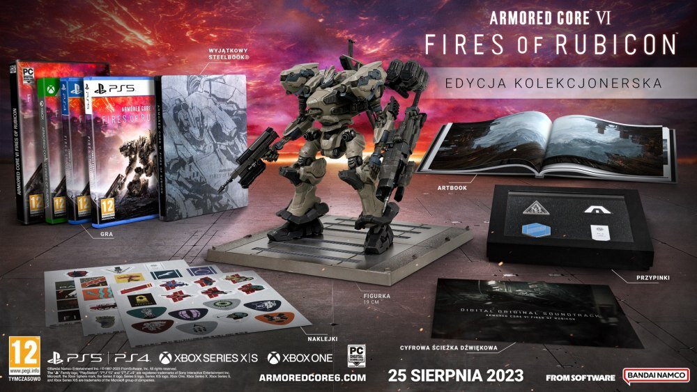 Armored Core VI Fires Of Rubicon gra walka zgliszcza przemieszczanie się przeciwnicy akcja możliwości fabuła gwiazdy korporacje walka