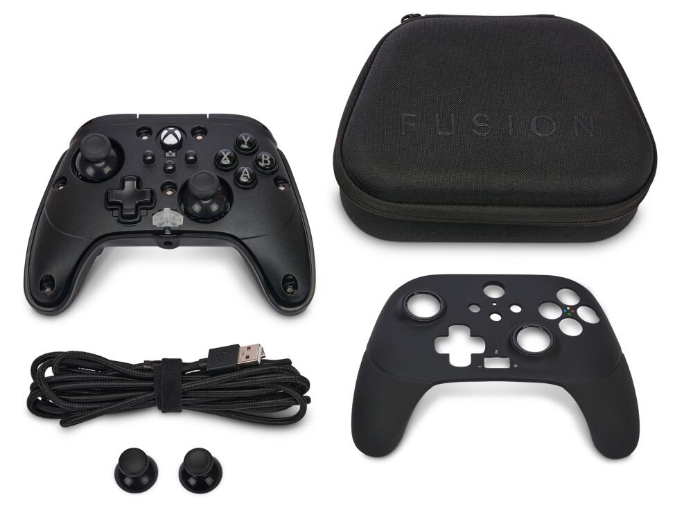 Kontroler POWERA Fusion 3 PRO konsola pc komputer smartfon android sterowanie kompatybilność przyciski gałki analogi łączność bateria zasilanie spusty panel obudowa waga zasięg