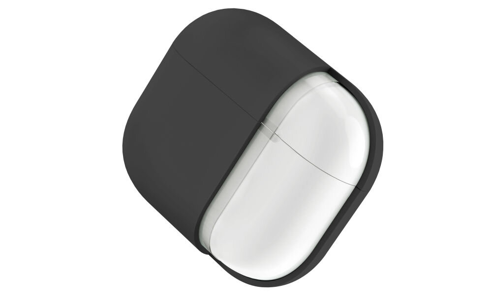 Szare etui na słuchawki z przezroczystą częścią, przeznaczone do Apple AirPods Pro 2.