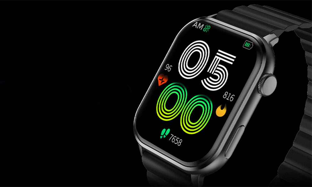 Smartwatch IMILAB W02 ekran bateria czujniki zdrowie sport pasek ładowanie pojemność rozdzielczość łączność sterowanie krew puls rozmowy smartfon aplikacja