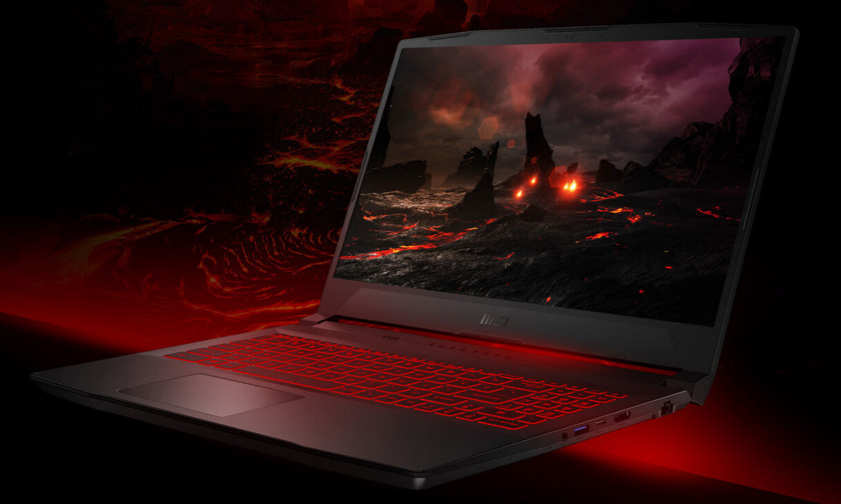 Laptop MSI Katana GF76 12UC-414XPL klawiatura podświetlenie osłona klawisze
