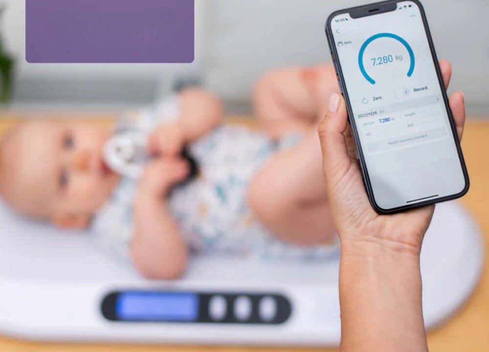 Waga dla niemowląt TRUELIFE BabyScale B5 BT  Historia wzrostu w aplikacji Polskojęzyczna aplikacj  zapisywanie pomiarówa śledzenie zmian w czasie Przejrzysta historia wykresy dane pełny obraz rozwoju