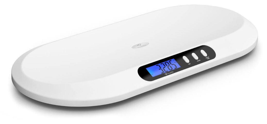 Waga dla niemowląt TRUELIFE BabyScale B5 BT Bezpieczne użytkowanie Łatwa do czyszczenia powierzchnia  higiena Gumowane nóżki  Automatyczne wyłączanie po około 2 minutach i wydajne baterie około 400 ważeń