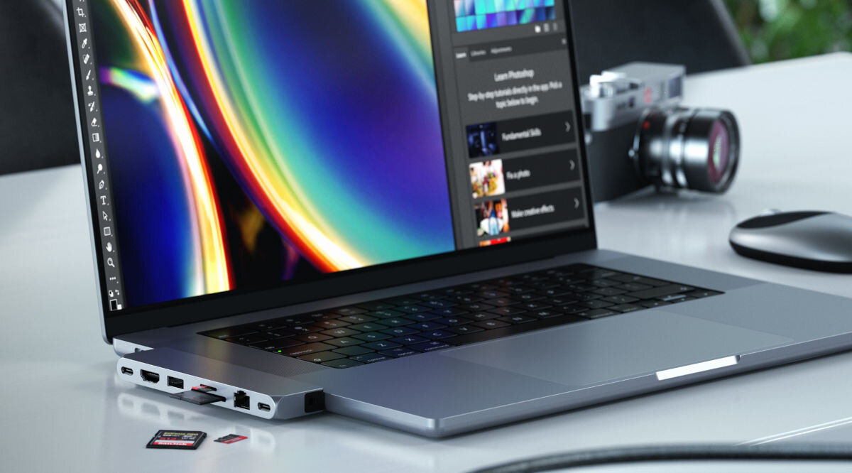 Hub SATECHI Pro Max Szary kolorystyka Apple dbałośc o każdy detal powierzchnie krawędzie zaokrąglenia konstrukcji