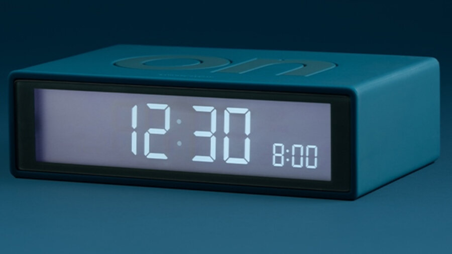 Budzik LEXON Flip - sterowanie radiowe