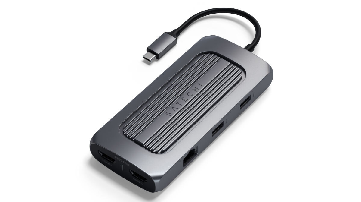 Hub SATECHI ST-UCMXAM Szary wymiary 13 x 6 x 1,5 cm lekka konstrukcja waga 180 g