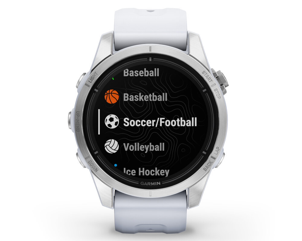 Zegarek sportowy GARMIN Epix Pro ekran bateria czujniki zdrowie sport pasek ładowanie pojemność rozdzielczość łączność sterowanie krew puls rozmowy smartfon aplikacja