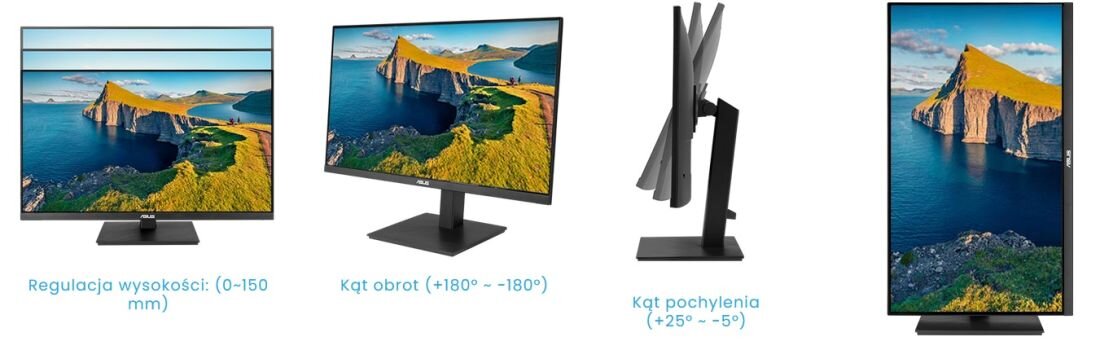 Monitor ASUS VA32UQSB - Ergonomiczny design