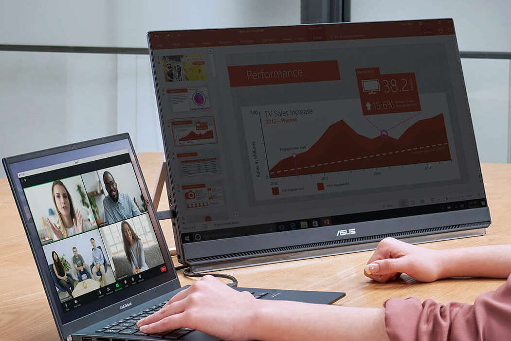 Monitor ASUS ZenScreen MB249C 23.8 cali 1920x1080px IPS przenośny mobilny uniwersalny windows okablowanie wyposażenie lekoość szegóły
